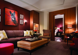 Living Room Interior Burgundy Walls