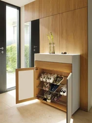 Shoe rack design for the hallway in a modern style
