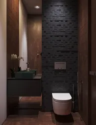 Bathroom design with brown floor