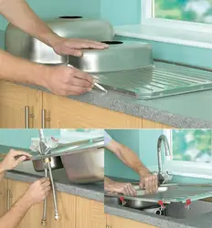 How to install a sink in the kitchen photo