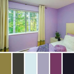 Сочетание сиреневого цвета с другими цветами в интерьере спальни