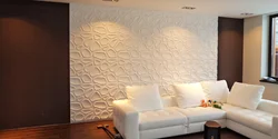 Гипсовые панели для стен в интерьере гостиной фото