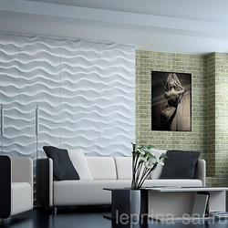Gypsum panels for walls in the living room interior photo