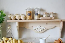 DIY kitchen shelves on the wall photo