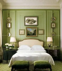 Bedroom design in olive tones