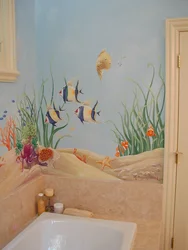 Картинки на стенах в ванной фото
