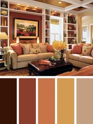 What colors goes with chocolate in the living room interior photo