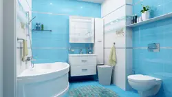 Фота дызайну ваннай бела блакітны