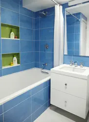 Photo of bathroom design white and blue