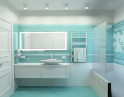 Фото дизайна ванной бело голубой