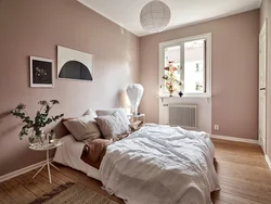 Dusty colors in the bedroom interior