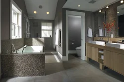 Combination of gray with others in the bathroom interior
