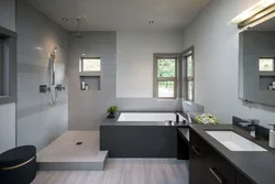 Сочетание серого цвета с другими в интерьере ванной