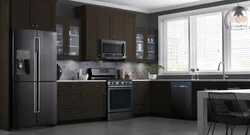 Kitchen With Black Appliances Photo