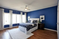 Blue Floor In The Bedroom Interior