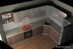 Квадратная мойка в углу кухни фото