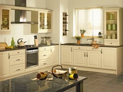 What colors goes with beige in the kitchen interior