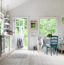 Scandinavian style in a country house kitchen inside photo