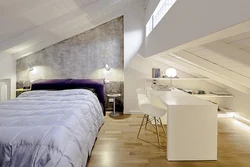 Bedroom design with slanted roof