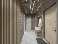 Decoration of hallway walls with MDF panels photo