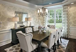 Wallpaper for the dining room and kitchen interior photos