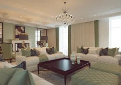 Combination of pistachio color in the living room interior