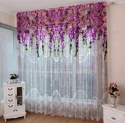 Tulle for kitchen photo flowers