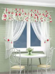 Tulle for kitchen photo flowers