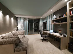 Дизайн комнаты гостиной кабинета фото