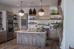 Country countertop in the kitchen interior photo