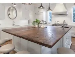 Country countertop in the kitchen interior photo