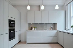 White kitchen with white handles photo