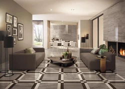 Floor tiles in the living room photo design