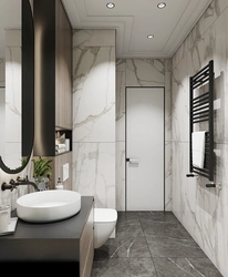 Bathroom with toilet design 6 sq m in modern style