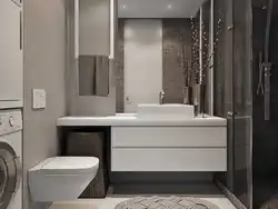 Bathroom with toilet design 6 sq m in modern style