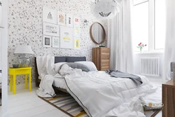 Wallpaper in Scandinavian style for the bedroom photo