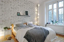 Wallpaper in Scandinavian style for the bedroom photo