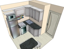 Corner Kitchens With A Sink In The Corner And A Refrigerator Photo