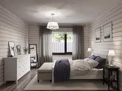 Bedroom Design In A Wooden House Lining