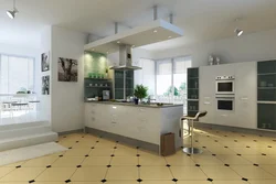 Combined kitchen floor design