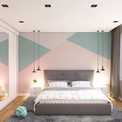 Colored Wall In The Bedroom Photo