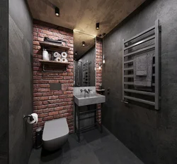 Loft in the interior of a small bathroom