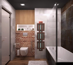 Loft in the interior of a small bathroom