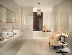Дизайн ванной из керамогранита современно