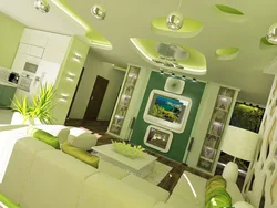 Apartment Design With Green Kitchen