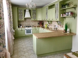 Colored kitchens in the interior real photos