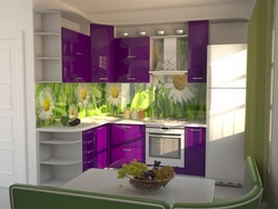 Colored kitchens in the interior real photos