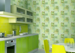 Inexpensive wallpaper for the kitchen photo