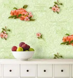 Inexpensive wallpaper for the kitchen photo