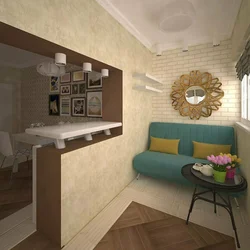 Kitchen Design With Living Room With Balcony